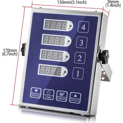 4-Kanal-Küchentimer für den gewerblichen Einsatz (2025), Restauranttimer, akustischer Alarm, Kochzeiterinnerung, Edelstahl