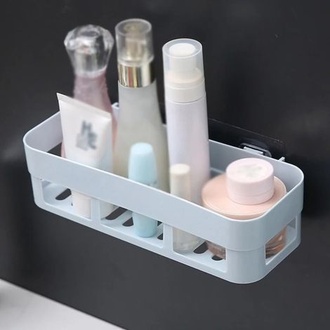 Etagère Adhésive Salle De Bain - Support Mural Sans Perçage Pour Savons Téléphone Et Serviettes - ABS Résistant À L'Humidité - 1 Pièce (1/5)