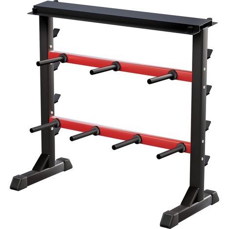 Hantelständer, Hantelscheibenständer 3-stufig Langhantelständer Stahl Kurzhantelständer Gewichtsständer Barbell Rack für Home Gym bis 300kg, 96 x 47 x 100 cm (1/5)