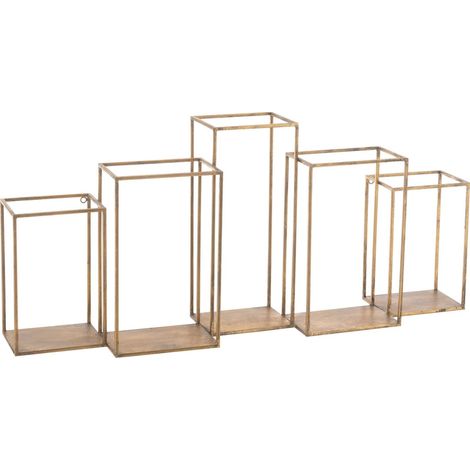 Étagère murale en métal doré design contemporain pour salon - Doré finition brillante (1/5)