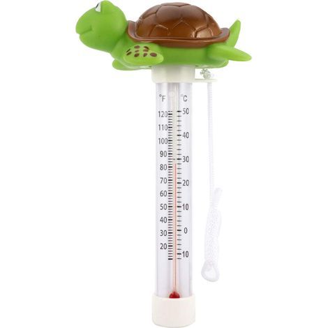 Termómetro flotante para agua, termómetro flotante para piscina, termómetro de piscina con forma de tortuga verde de dibujos animados (1/5)