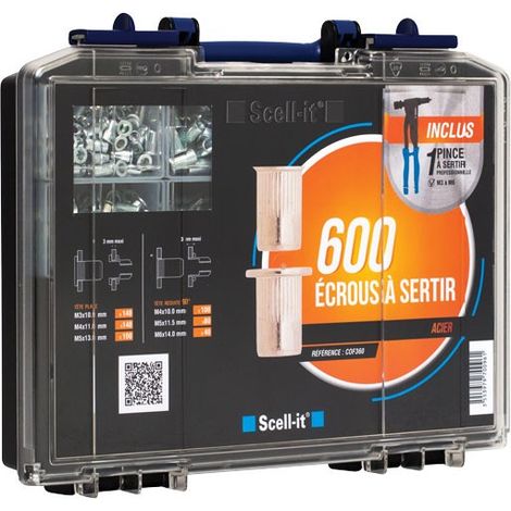 Set di 1 pinza E-360NH + 600 dadi SCELL-IT - COF360