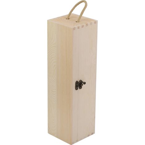 Coffret en bois pour bouteille de vin rouge individuelle, idéal pour le transport et la décoration. Cadeau idéal. (1/5)