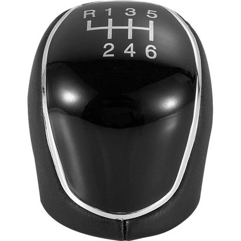 Pommeau de Levier de Vitesse 6 Vitesses pour Ford Focus MK2 MK3 Mondeo MK4 - Bouton de Vitesse en Cuir PU Noir, Accessoire Intérieur Voiture (1/3)