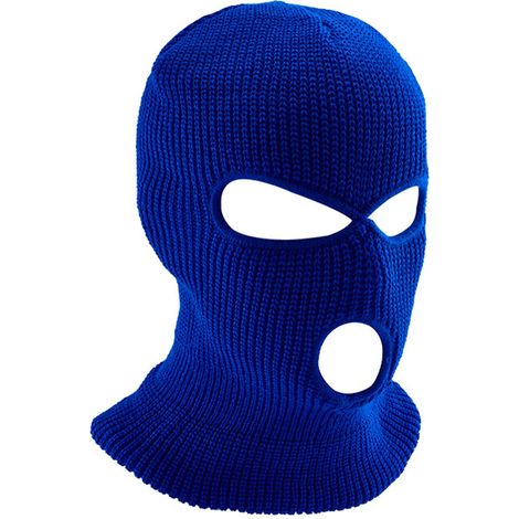 1 masque d'hiver chaud, masque à 3 trous, masque tricoté pour le ski et le vélo par temps froid, masque multifonctionnel, bonnet de ski pour moto et vélo, bleu roi (1/5)