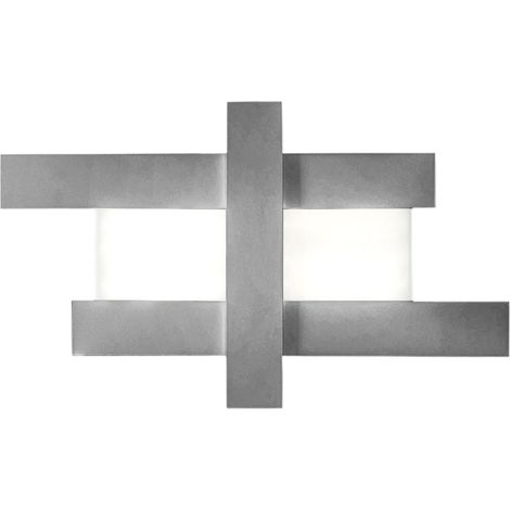 DOHA P/G - APPLIQUE COLORE ACCIAIO IN ALLUMINIO E METACRILATO A LED 3000K 4470LM 50W 104X63CM (1/3)