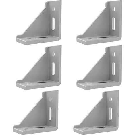 6x Winkel BefestigungEckwinkel, 40x80 Aluminium Winkelverbinder Befestigung Aluprofil Eckwinkel Befestigungsmaterial Winkel Befestigung