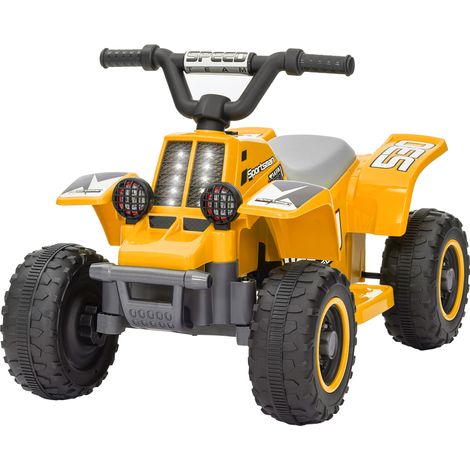 6V Electric Quad Bike Kids, Ride On ATV w/ ward/Reverse, Headlights, Ages 18-36 Months, Yellow (1/5)