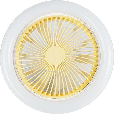 Ventilador de techo de doble función con bombilla E27, 3 velocidades, modelo pequeño para habitación infantil o dormitorio.