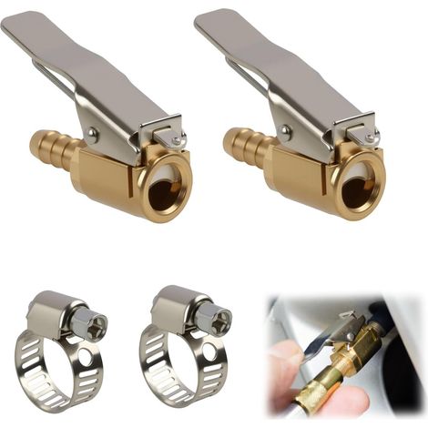 Adaptateurs de Valve de Pneu pour Voiture, Mandrin d'air en Laiton, Connecteur de Pompe de Gonflage, Embout pour Compresseur Pneumatique, Compatible avec Voitures et Camions (1/5)