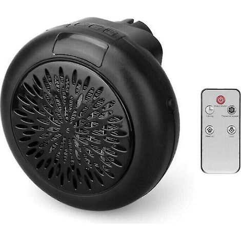 (Black) 900W Portable Mini Space Fan Manufacturing Plug-in Plug-in Wall outlet Work Worksher-