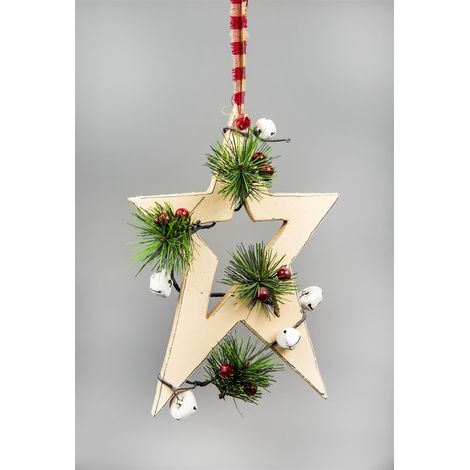 Hanging Decorations Cream Star 26 Cm (1/5)