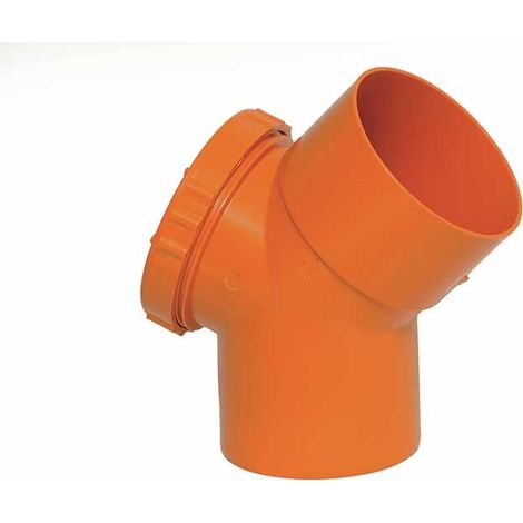Curva 45° con tappo per ispezione in pvc : Diametro - 160 (con tappo Ø125) (1/2)