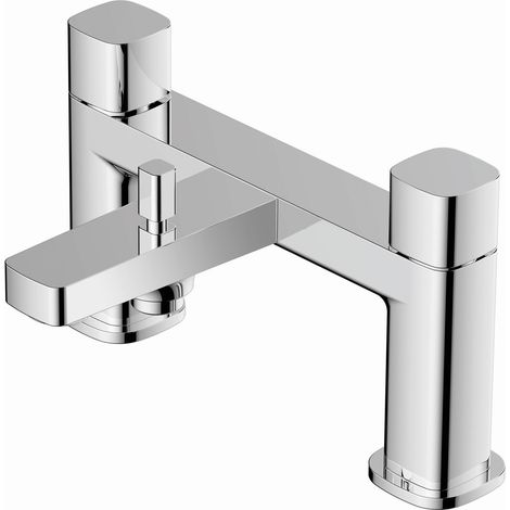 RAK Petit Square Chrome Deck Mounted Bath Shower Mixer Tap - RAKPES3005C (1/2)
