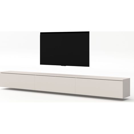 AX LIVING hängendes TV Board beige Loriano TV Bank 3x100 cm Kaschmir