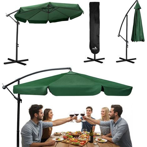 Faltbarer gartenschirm 8 segmente 350 cm mit bezug plonos pl 881