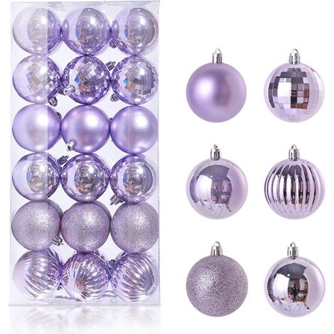Boules De Noël - 36 Pièces - Diamètre 3 Cm - En Plastique PET - Pour Arbre De Noël Décoration Intérieure - Lot (1/5)