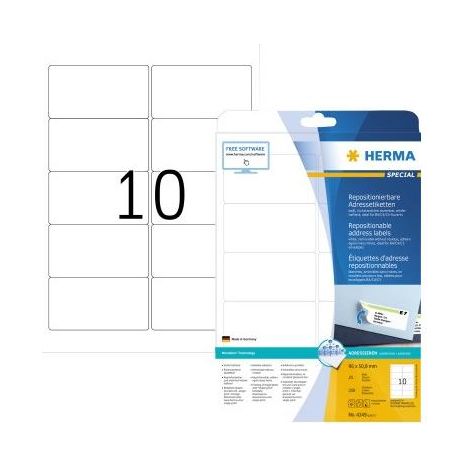 Herma Adr.Etik. Movabels 96x50,8 25 Blatt DIN A4 250 Stück 4349 (1/5)
