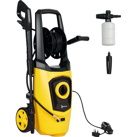 DURHAND 1800W High Pressure Washer, 150 Bar Pressure, 510 L/h Flow, High-Performance Portable Power Washer Jet Wash Cleaner with 6M Hose and Hose Reel for Garden, Car, Furniture, Yellow