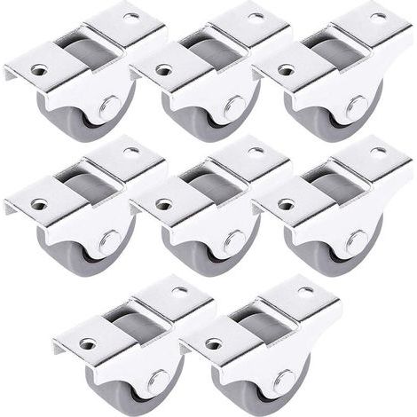Lot de 8 Mini Roulettes pour Meubles 25mm Roulettes Fixes pour Meubles et Équipements (1/5)