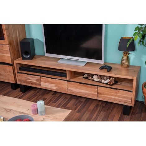 Lowboard TV-Board 190 x 57 x 45 cm Akazienholz naturfarben KYOTO (1/5)
