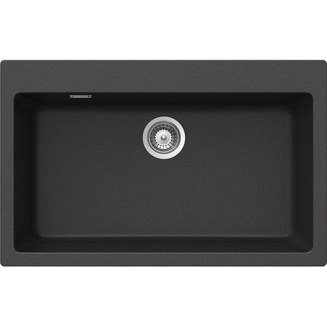 SCHOCK Lavello Cucina Primus N100XL 1 Vasca XL con banco Rubinetteria, Materiale Cristalite®, Antracite, 790x500mm (1/2)