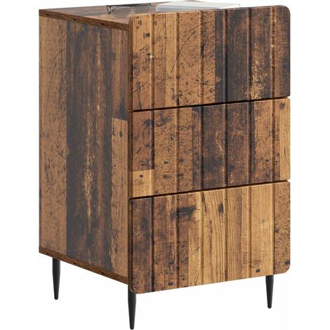 Comodino Armadio da Notte Mobiletto da notte con cassetto Legno antico 43x 41 x 68 cm (1/5)