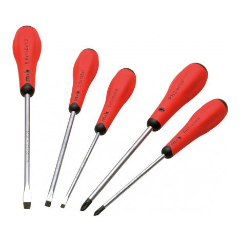 Mob Outillage – Jeu de 5 tournevis cruciformes – Longueur 100mm – Tête hexalobée pour couple puissant – Acier allié pour empreinte Phillips et Pozidriv (1/4)