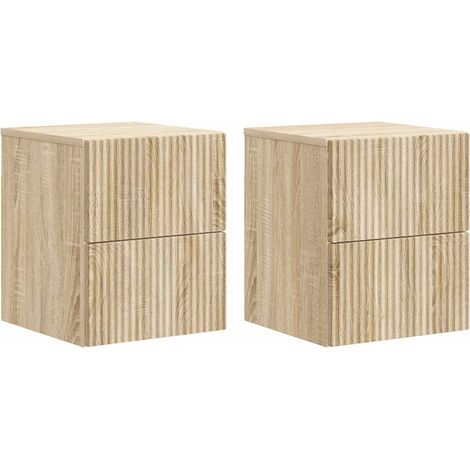 Wall-Mounted Bedside Cabinet 2 pcs Sonoma Oak 33 x 34.5 x 40 cm vidaXL (1/5)
