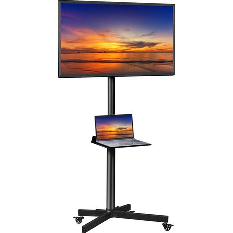 Homevive Soporte TV Universal Giratorio Soporte de Televisor con Ruedas para Pantallas de 23-60 Pulgadas Carrito para Televisión VESA 100x100mm a 400x400mm (1/5)