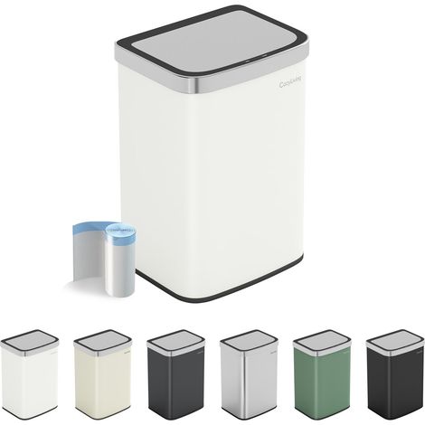 Motion Sensor Kitchen Bin with Soft Close Lid 16L WHITE
