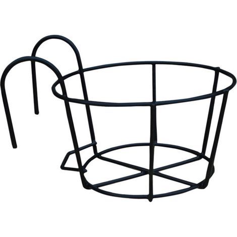 Support de fleurs en fer, support de balcon rond européen en métal, support de fleurs suspendu à balustrade (1/5)