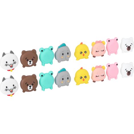 16 Stück selbstklebende Silikon-Türstopper mit Cartoon-Motiven, Wandschutz, Griffdämpfer (1/5)