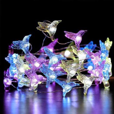 4 m lange Lichterkette mit 40 LEDs in Schildkrötenform, wasserdicht, mit Netzanschluss, 8 Modi, Fernbedienung und Timer für Hochzeiten, Feste, Innen- und Außenbereich (Kolibri, USB) (1/3)