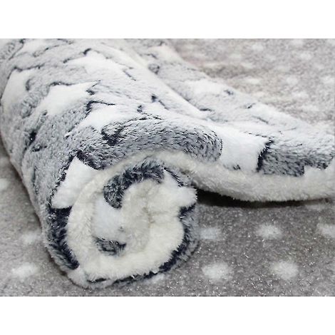 Tapis pour animaux de compagnie épais et chaud pour chats et chiens, couverture pour litière pour chats, tapis pour chiens, format XXL, bleu et blanc à étoiles (1/5)