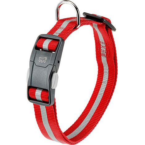 Ferplast CLUB REFLEX C Collier réfléchissant pour chiens avec boucle magnétique. Différentes couleurs et tailles.. Variante C25/70 - Misure: A: 45-70 cm B: 25 mm - Rouge