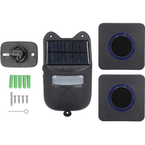 Solarbetriebene Infrarot-Einfahrtsalarmanlage mit intelligenter Induktion, IP65 wasserdicht, Türklingel-Alarm, 110–240 V