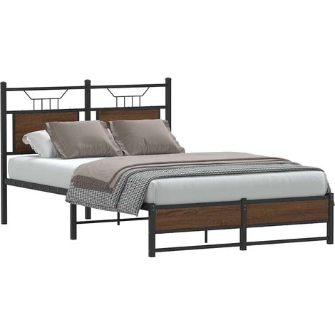 Bettgestell ohne Matratze Braun Eiche 120x190 cm Holzwerkstoff
