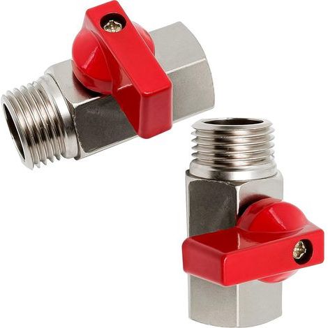 Stück Mini-Kugelhähne, 1/2-Zoll-Gewinde, Kohlenstoffstahl, Perlnickel-Finish, für Industrie und Gas (1/5)