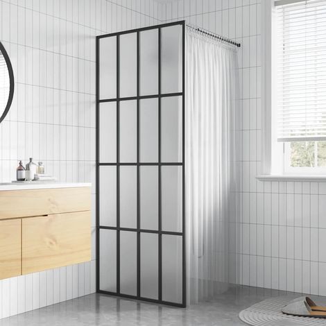 Paroi de douche pour douche à l'italienne, verre de sécurité dépoli, 90 x 195 cm