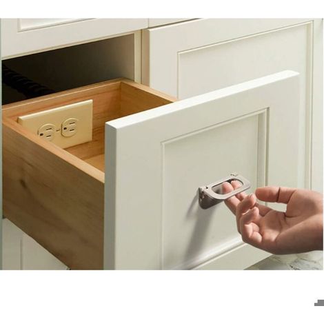 Poignée Invisible - Acier Inoxydable - Pour Tiroir Armoire Porte Coulissante - 75 mm - Lot de 4 (1/5)
