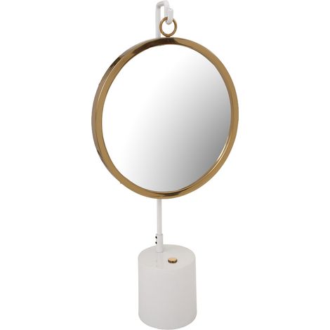 Specchio da tavolo Eleganca in bianco e oro (1/4)