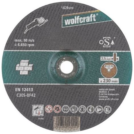 WOLFCRAFT - DISCO DA TAGLIO PER PIETRA Ø 230 MM. A CENTRO DEPRESSO 1629099 (1/4)