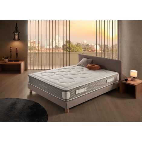 Colchon Royal Madeira 180x200 - Equilibrio entre firmeza y suavidad - Muelles Ensacados adaptables y Visco Foam HR - 25 cm Grosor - Absorbe eficazmente todo movimiento - Excelente Calidad.