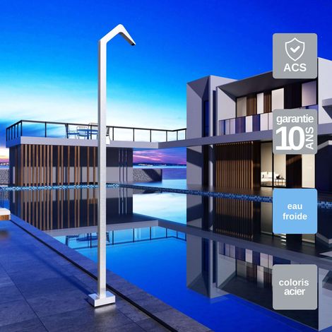 Douche de piscine Niagara en Acier Inox.S316 – Tête 60x45mm /Corps 60x45mm/H. 2,18m – Garantie 10 ans - POOLIMEX (1/5)