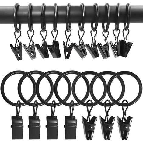 Rehausseurs de rideaux, anneaux de rideaux antirouille avec pince de tension robuste, pinces décoratives en métal de qualité supérieure pour une fixation facile des rideaux dans divers espaces (1,5 (1/4)
