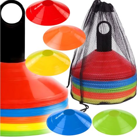 Ensemble de 50 cônes d'entraînement de football flexibles en forme de champignon (1/5)