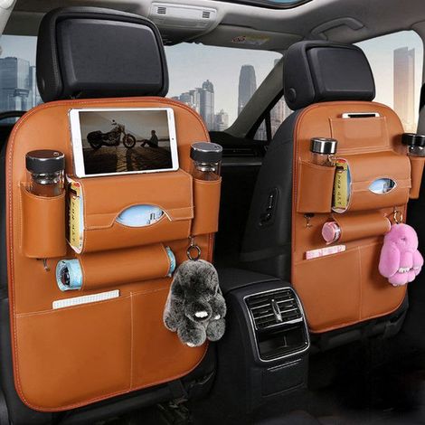 Organisateur Voiture Enfant, Lot de 2 Protege Siege Voiture Enfant, Rangement Auto Accessoire Interieur avec Tablette Poches,org. (1/5)