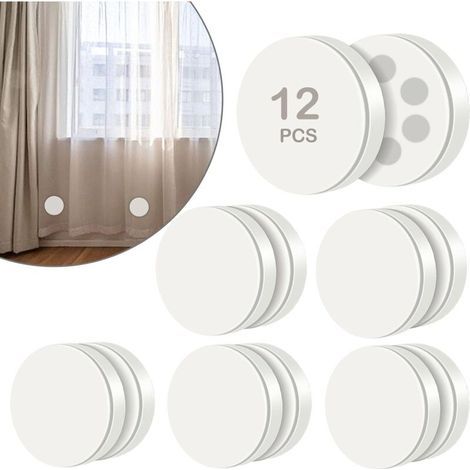 Lot de 12 poids magnétiques pour rideaux de douche. revêtement en caoutchouc. aimants pour doublure de rideau. anti-éclaboussures. pour rideaux. drapeaux et nappes (6 paires) (1/4)