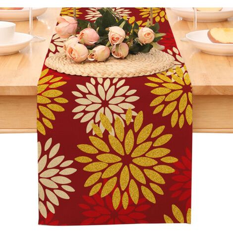 Chemin de table « Bonne année », nappe noire et or à pois et étoiles, décoration pour la maison et la cuisine, ambiance champêtre, linge de table en toile de jute pour les fêtes d'hiver 2026